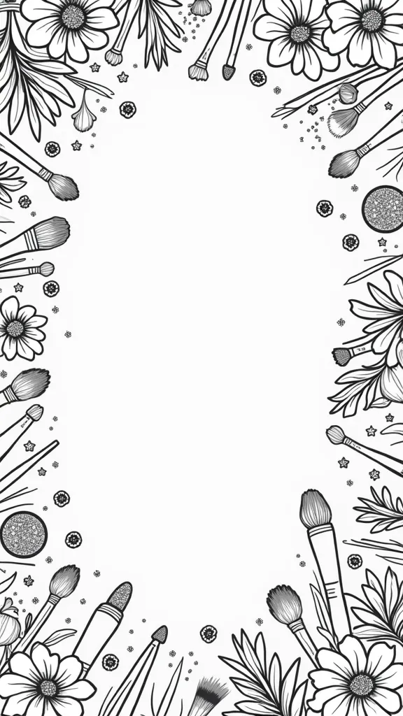 beauty makeup coloring pages